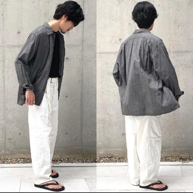 再再再..販 comoli 20aw ヨリ杢オープンカラーシャツ サイズ3 | www