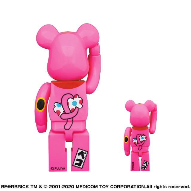 MEDICOM TOY(メディコムトイ)のBE@RBRICK 招き猫 ペコちゃん 蛍光ピンク 100％ ＆ 400％ エンタメ/ホビーのフィギュア(その他)の商品写真