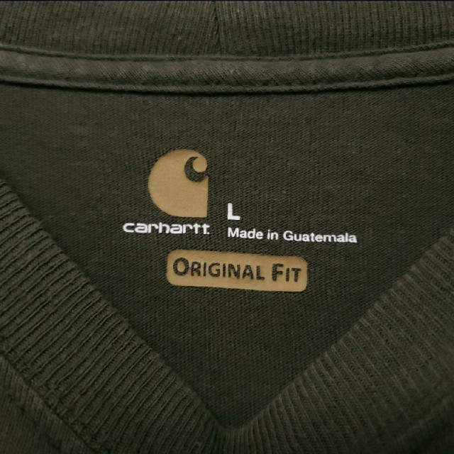 carhartt(カーハート)の【人気カラー】カーハート ポケット付き ロンT 長袖Tシャツ カーキ L メンズのトップス(Tシャツ/カットソー(七分/長袖))の商品写真