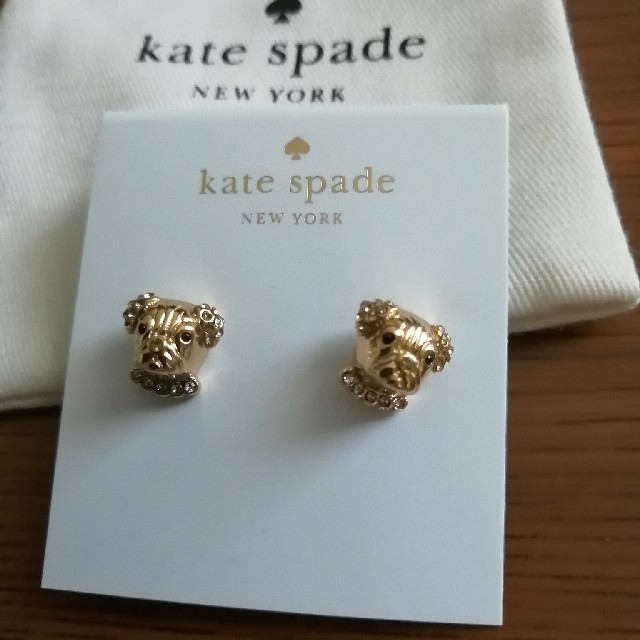 kate spade new york(ケイトスペードニューヨーク)の新品♠ケイトスペード　ピアス　パグ　犬　パピー レディースのアクセサリー(ピアス)の商品写真