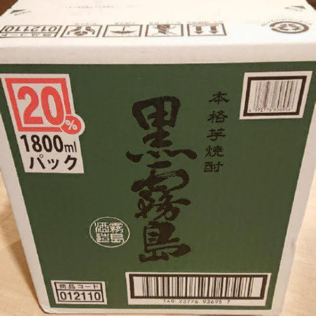 霧島酒造 黒霧島 1800mlパック 12本セット 2ケース 食品/飲料/酒の酒(焼酎)の商品写真