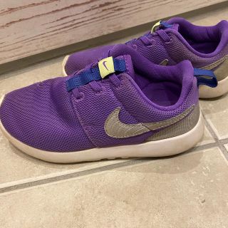 ナイキ(NIKE)の19㎝　NIKE ナイキ スニーカー　キッズ　スリッポン　男　女　紫　パープル(スニーカー)