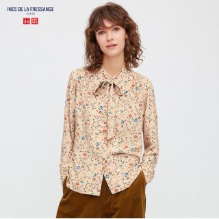 ユニクロ(UNIQLO)の★今期新品 UNIQLO ユニクロ イネス 美シルエットボウタイブラウス 紗栄子(シャツ/ブラウス(長袖/七分))