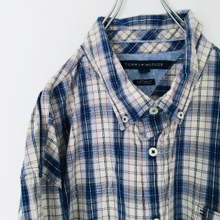 トミーヒルフィガー(TOMMY HILFIGER)の◆希少◆90s トミー チェック 長袖シャツ ボタンダウン BDシャツ 刺繍ロゴ(シャツ)