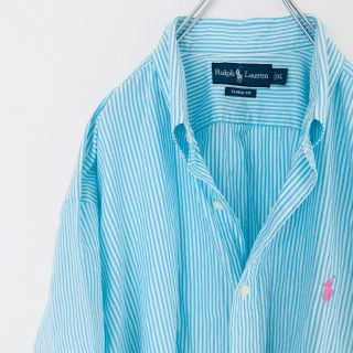 ラルフローレン(Ralph Lauren)の◆90s◆ ラルフローレン 半袖 ストライプ ボタンダウン BDシャツ 刺繍ロゴ(シャツ)