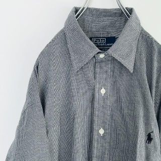 ポロラルフローレン(POLO RALPH LAUREN)の◆pya様専用◆90sラルフローレン千鳥柄 チェック 長袖シャツ レア 刺繍ロゴ(シャツ)