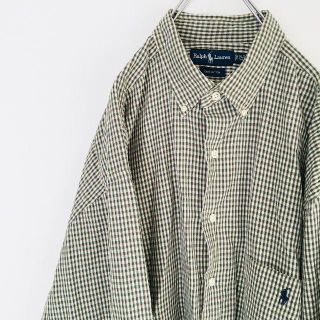 ラルフローレン(Ralph Lauren)の◆90s◆ ラルフローレン 長袖 ボタンダウン チェック BDシャツ 刺繍ロゴ(シャツ)