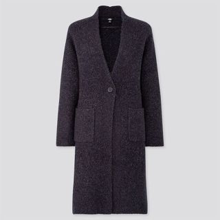 ユニクロ(UNIQLO)のUNIQLO ユニクロ ツイード　ニットコート　ロングカーディガン(ニットコート)