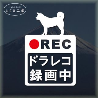 秋田犬のシルエットステッカー危険運転防止‼︎ ドライブレコーダー録画中。(ステッカー)