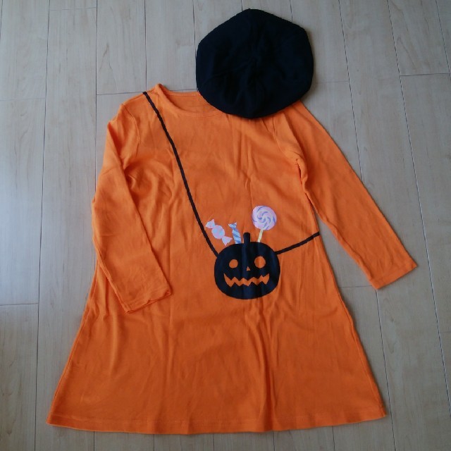 ベルメゾン(ベルメゾン)のワンピース・帽子セット130☆ハロウィン キッズ/ベビー/マタニティのキッズ服女の子用(90cm~)(ワンピース)の商品写真