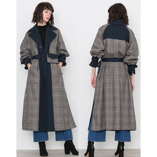 AMERI REVERSIBLE TRENCH COAT ネイビー