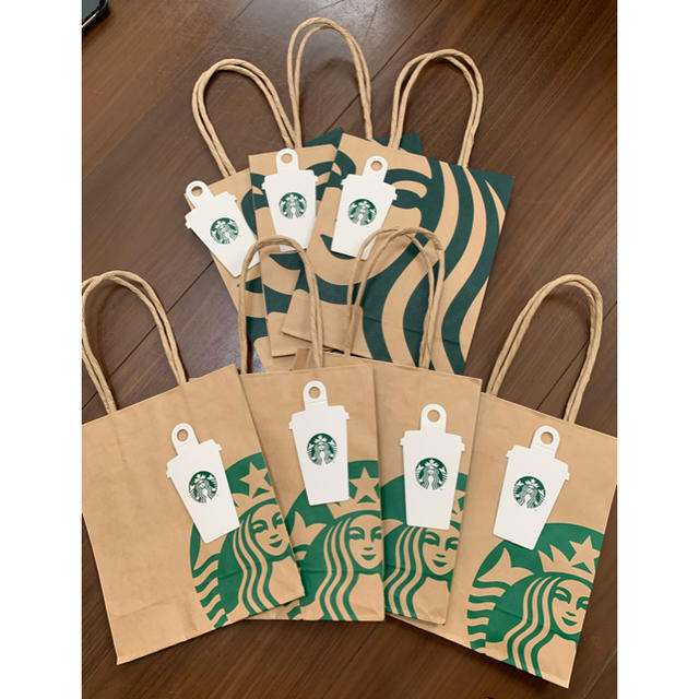 Starbucks Coffee - スタバ 紙袋 ミニサイズ + タグ ショッパー Starbucks Coffee - スタバ 紙袋 ミニサイズ + タグ ショッパー
