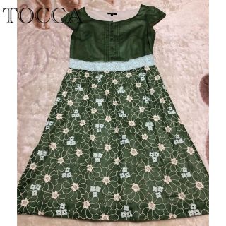 トッカ(TOCCA)の超美品 TOCCA 花柄 レース 刺繍 ワンピース パーティドレス レディース(ひざ丈ワンピース)