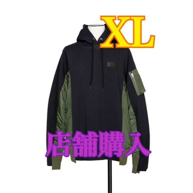 ★ネイビーXL★Nike sacai Hoodie ナイキ サカイ フーディー