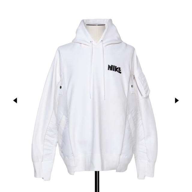 トップスNike x sacai Hoodie パーカー　Sサイズ　WHITE