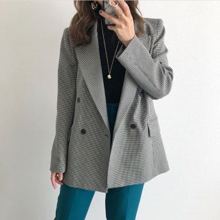 ザラ(ZARA)のzara チェック柄ブレザー(テーラードジャケット)