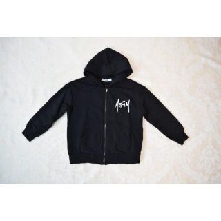 エムエスジイエム(MSGM)の【新品・未使用】MSGMロゴKIDS長袖パーカーブラック4A　022689110(ジャケット/上着)