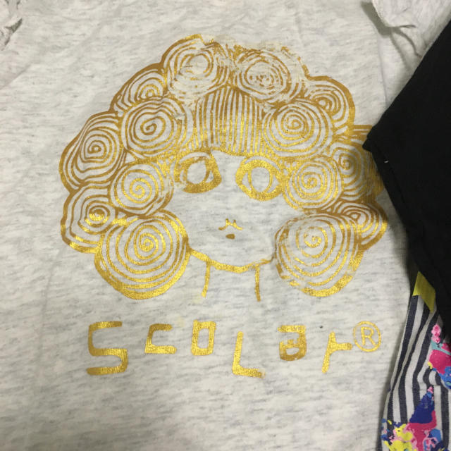 ScoLar(スカラー)のscalar kidsロンT100cm3枚チュニック90cm1枚セット キッズ/ベビー/マタニティのキッズ服女の子用(90cm~)(Tシャツ/カットソー)の商品写真