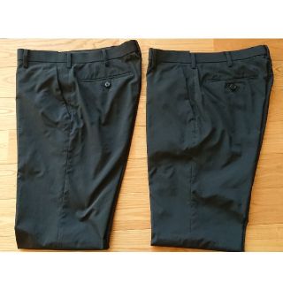 ユニクロ(UNIQLO)のUNIQLO ユニクロ 感動パンツ 黒 コットンライク W76L76 2本セット(スラックス)