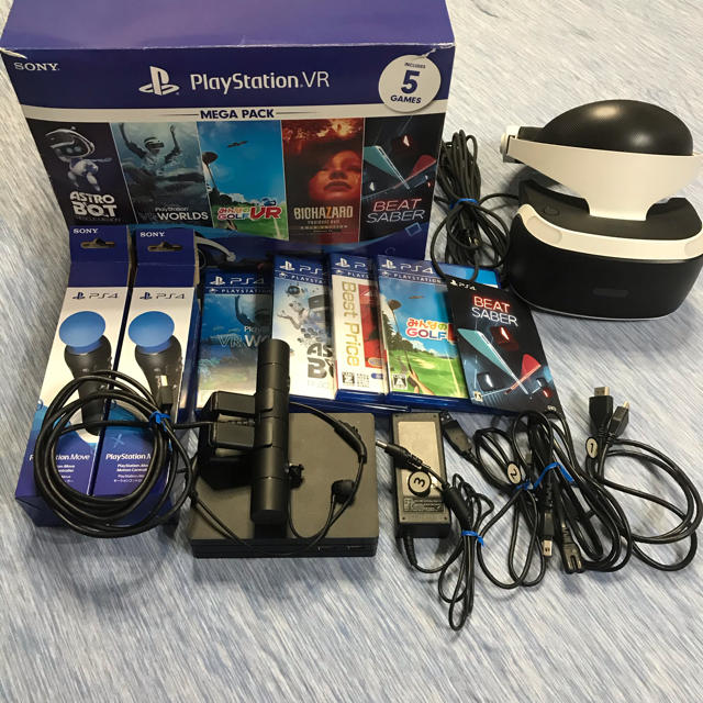 PlayStation VR(プレイステーションヴィーアール)のプレステVRメガパック エンタメ/ホビーのゲームソフト/ゲーム機本体(家庭用ゲーム機本体)の商品写真