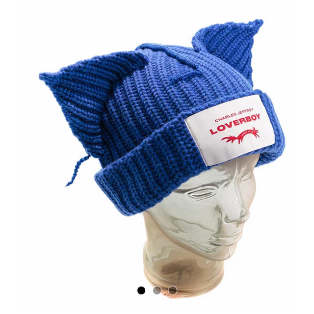適切な価格 Charles Jeffrey Loverboy ウサギ耳 ニット帽 ブラック