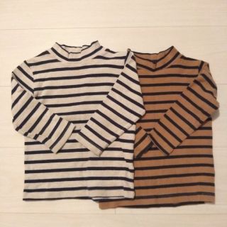 ムジルシリョウヒン(MUJI (無印良品))の無印良品　キッズ　ボーダー　カットソー　長袖(Tシャツ/カットソー)