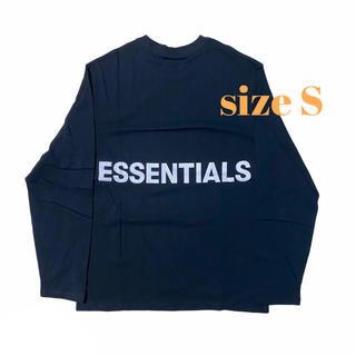 Essentials 背中反射フォント 長袖 ブラック人気 Mサイズtシャツ