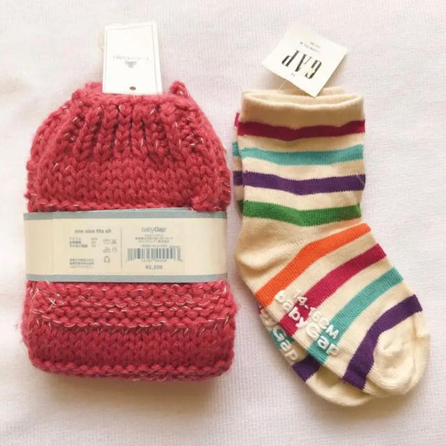 babyGAP(ベビーギャップ)の【2足】新品 14-16 ベビーギャップ ニット レッグウォーマー ソックス B キッズ/ベビー/マタニティのこども用ファッション小物(靴下/タイツ)の商品写真