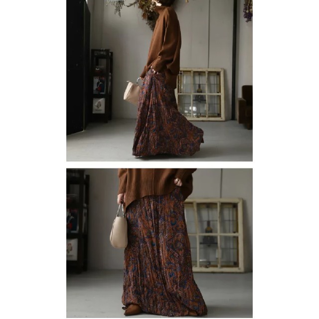 antiqua(アンティカ)の値下げしました!Antiquaアンティカ ペイズリー柄ロングスカート レディースのスカート(ロングスカート)の商品写真