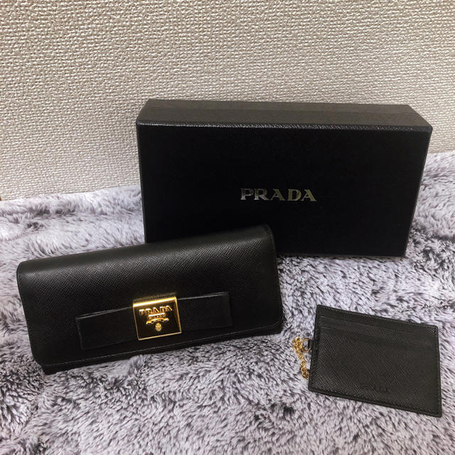 PRADA(プラダ)のPRADA プラダ 長財布 サフィアーノ リボンモチーフ 1MH132 レディースのファッション小物(財布)の商品写真
