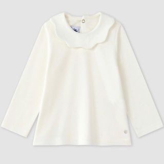 プチバトー(PETIT BATEAU)のくまくま様専用　新品未使用　プチバトー　36m 衿付きカットソー　ホワイト　白(Tシャツ/カットソー)