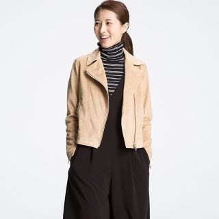 ユニクロ(UNIQLO)の♡新品♡ユニクロ スエードタッチライダースジャケット♡ノーカラージャケット(ライダースジャケット)