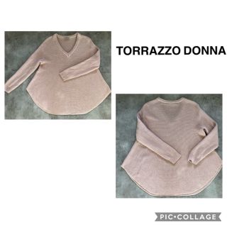 トラッゾドンナ(TORRAZZO DONNA)のTORRAZZO DONNA 裾フレア Aライン ペプラム 綿ニット(ニット/セーター)