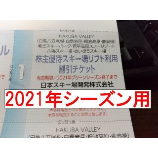 2021年用 / 日本スキー場開発優待 一冊 八方尾根 栂池 岩岳 竜王 川場 (スキー場)