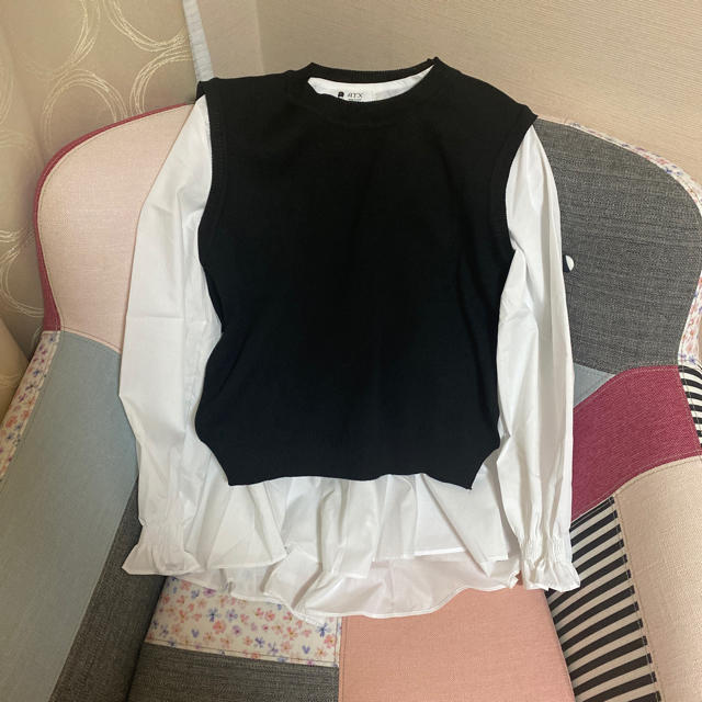 ZARA(ザラ)のニットベスト付きブラウス　PICK OUT CLOSET レディースのトップス(シャツ/ブラウス(長袖/七分))の商品写真