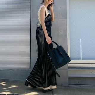 LEINWANDE  Stripe Sheer Dress ブラック(ロングワンピース/マキシワンピース)