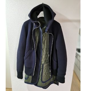 sacai スポンジスウェットフーディ　キルティング　パーカー　ジャケット