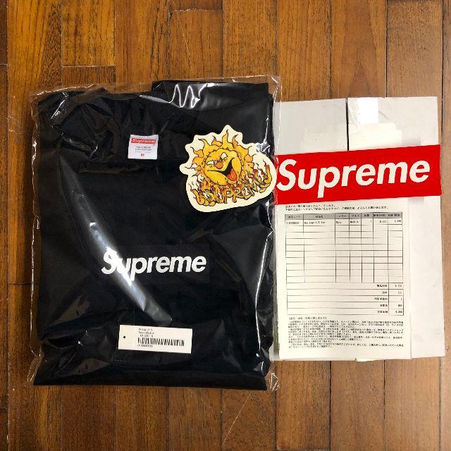 Medium状態Supreme Box Logo L/S Tee Navy M ボックスロゴ