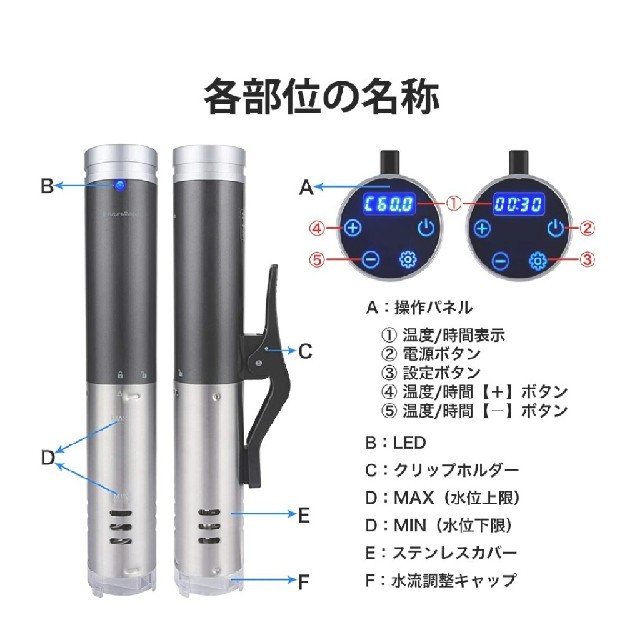 調理家電FutureModel 低温調理器 真空調理器 スロークッカー IPX7防水