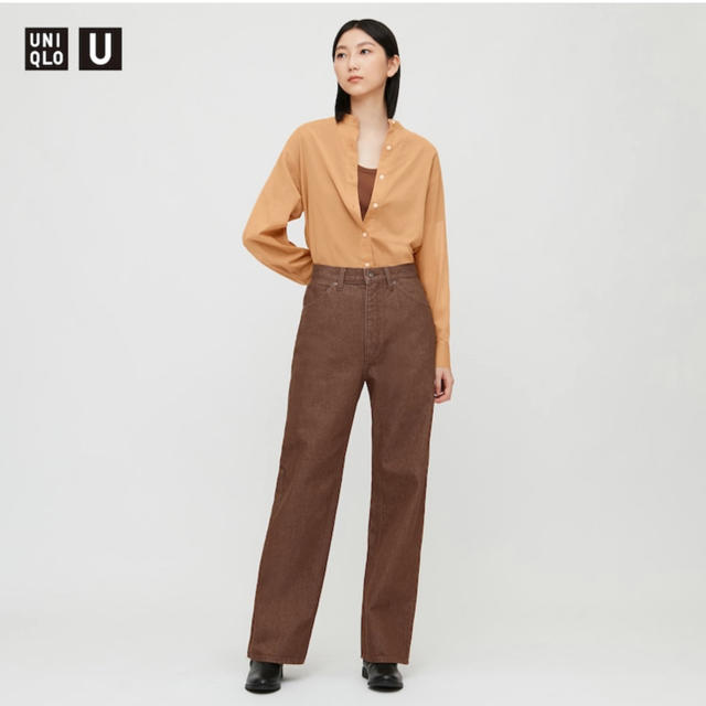 UNIQLO(ユニクロ)のユニクロ　ハイライズボーイフレンドジーンズ　ダークブラウン　27インチ レディースのパンツ(デニム/ジーンズ)の商品写真