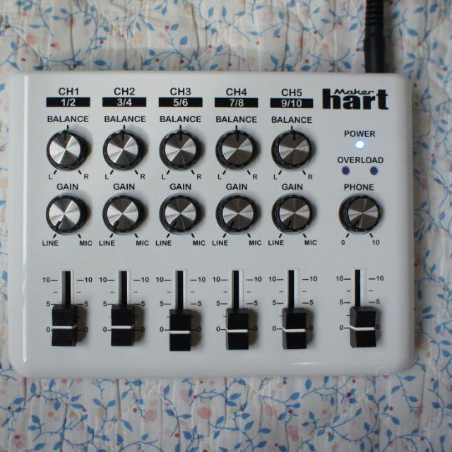 Maker hart Loop Mixer 5チャンネルステレオ音声ミキサー (シンプル, 白い) 通販