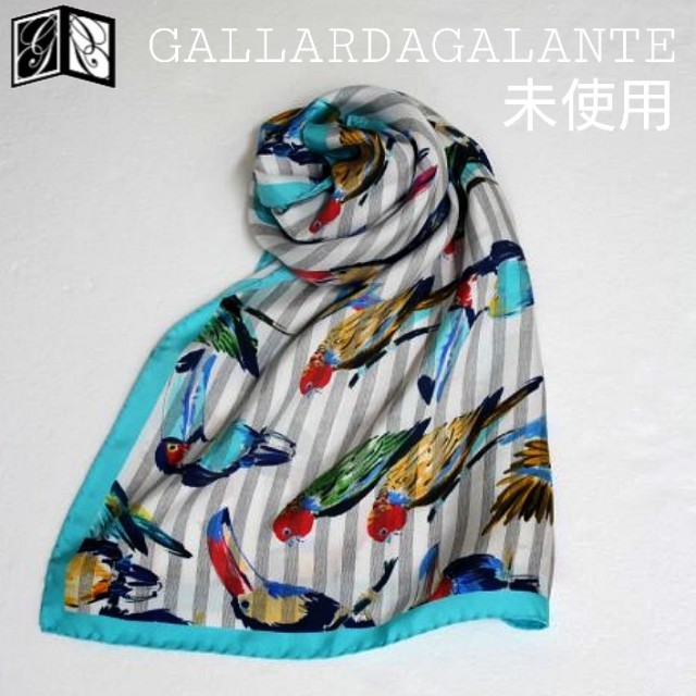 GALLARDA GALANTE(ガリャルダガランテ)のGALLARDAGALANTE 鳥×ストライプ柄スカーフ レディースのファッション小物(バンダナ/スカーフ)の商品写真