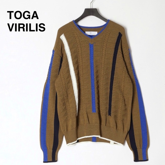 TOGA(トーガ)の【新品】20ss トーガビリリース  ニット Ｖネック ストライプ セーター メンズのトップス(ニット/セーター)の商品写真