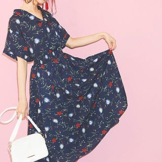 グレイル(GRL)のGRL 花柄シャツワンピース　イエロー(ひざ丈ワンピース)