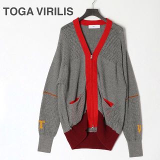 トーガ(TOGA)の【新品】トーガビリリース ジップアップ  ニットカーディガン(カーディガン)