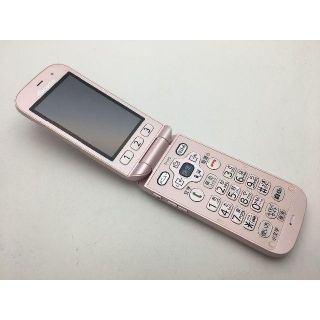 フジツウ(富士通)のdocomoガラケー らくらくホン ベーシック4 F-01G ピンク◆上美品◆(携帯電話本体)