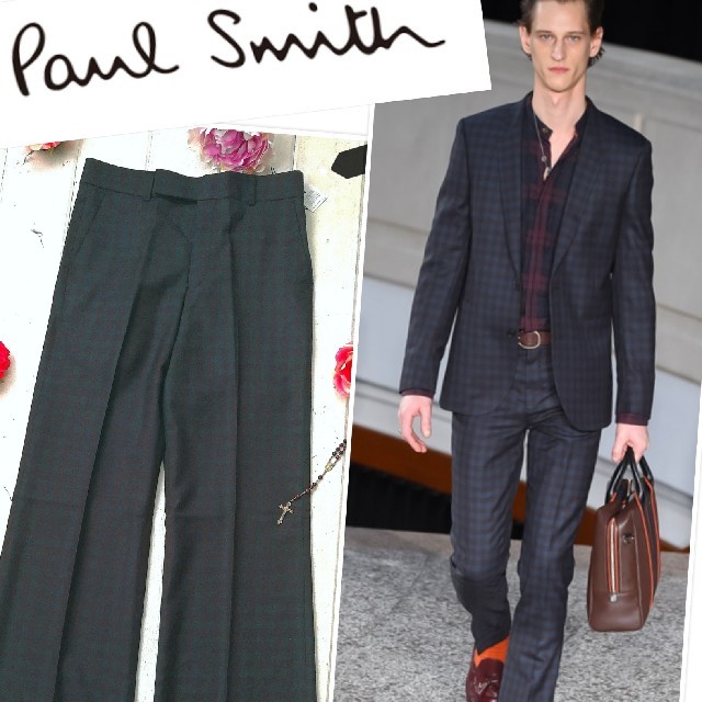 完全新品 定価5.4万★Paul Smithパンツパリコレ着用 チェック美ライン 3