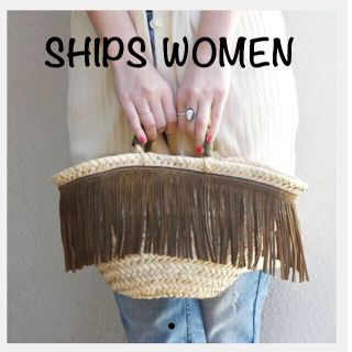 シップスフォーウィメン(SHIPS for women)のフリンジカゴバック(かごバッグ/ストローバッグ)