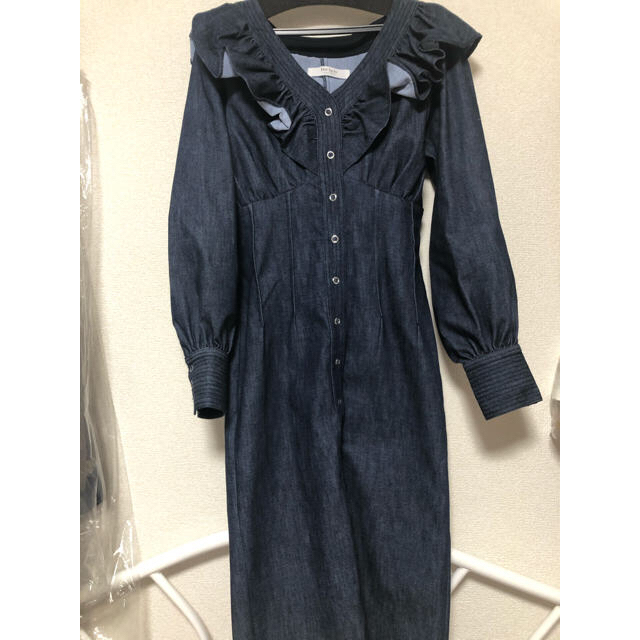 herlipto Denim Effect Ruffled Dressレディース