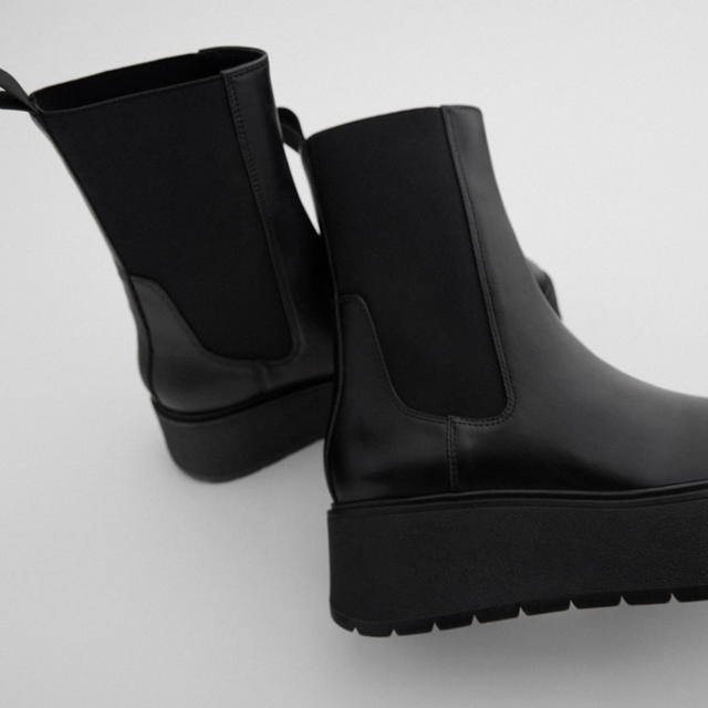 ZARA プラットフォーム サイドゴア ブーツ 35 新品